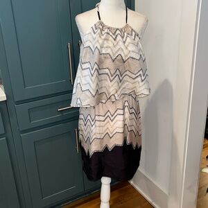 Glam Halter dress with Bubble Print 100% silk